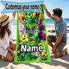 Custom Name Personalized Plants vs. Zombies Print Beach Towel, for Trip Camping Beach Party Home Decor, Birthday Gift for Family & Friends