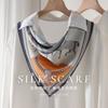 Light luxury smog department! Silk double crepe silk scarf femininity fashionable Jiugongge horse mulberry silk shawl dual-purpose