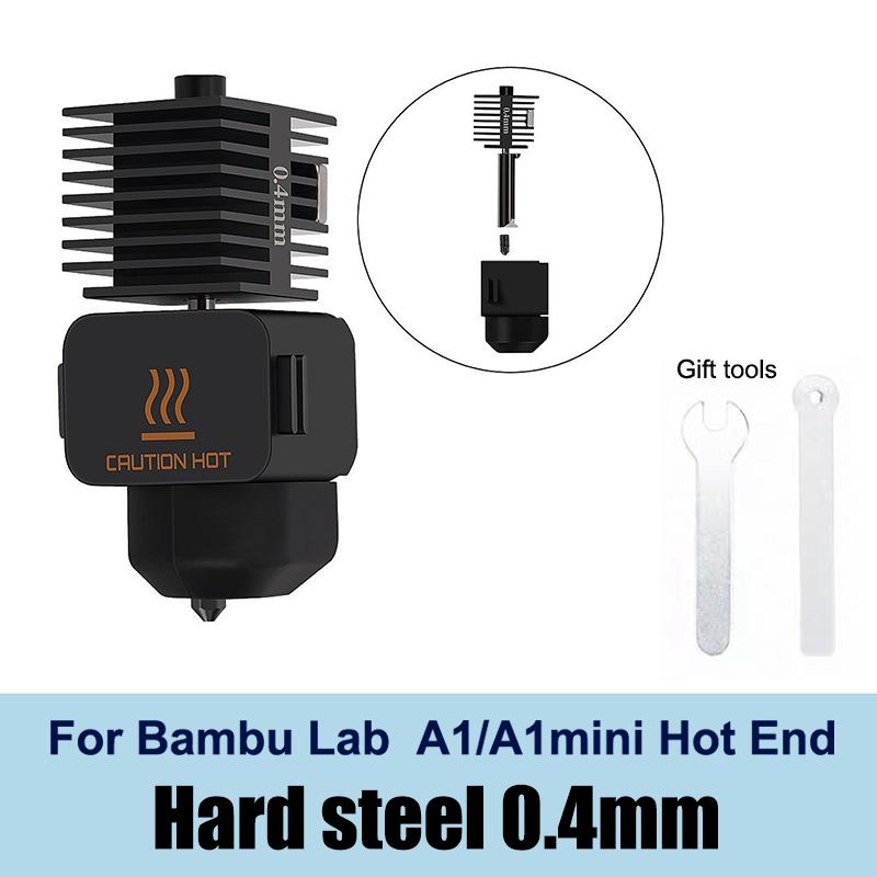 Для Bambu Lab A1/A1 Mini Комплект хотенда Быстроскоростная печатающая головка Термистор Нагреватель 0.2/0.4/0.6/0.8мм Сопло из закаленной стали