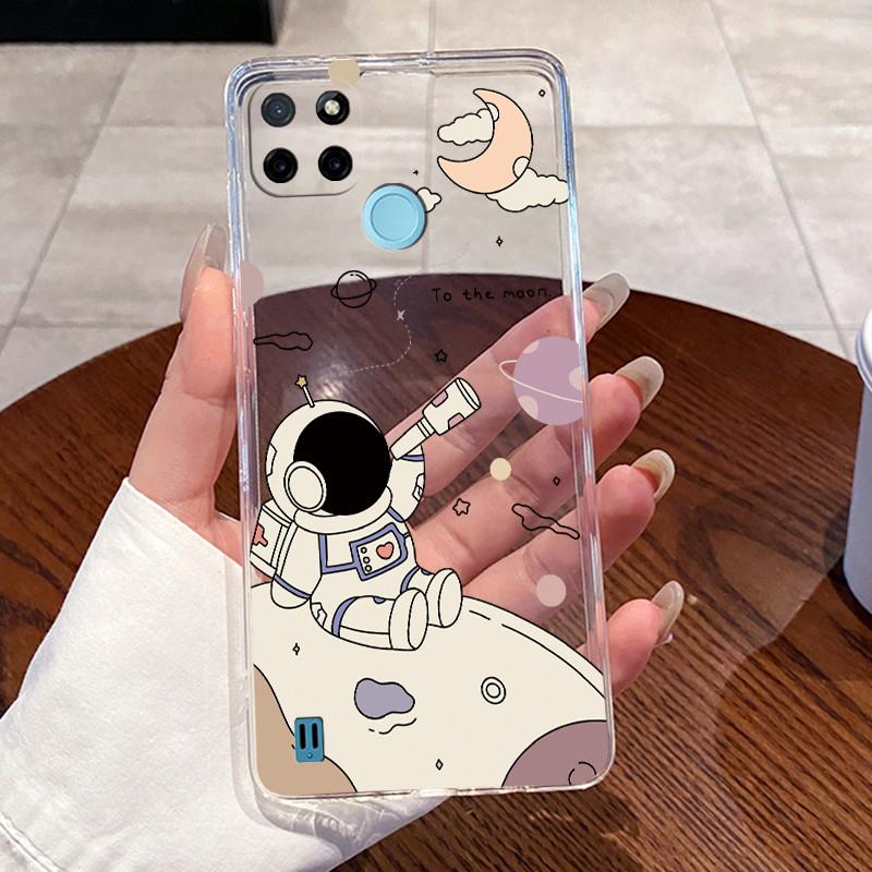 Чехол для Realme C21Y C25Y C21 Чехол Эстетичный Модный Милый Кот Прозрачный Силикон Мягкий ТПУ Задняя Крышка RMX3261 RMX3265 RMX3201