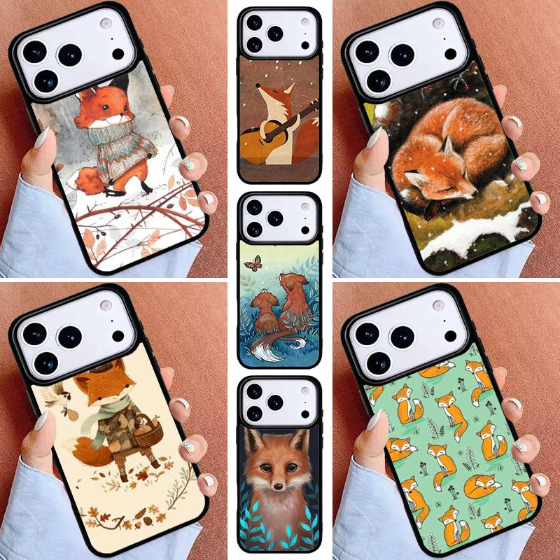 Милый чехол для телефона с лисой для iPhone 16e 15 14 13 12 17 Pro Max Plus Air 17pro Cover Coque