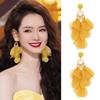 Yellow Petal Tassel Earrings: Perfect Summer Vacation Jewelry for Women