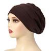 Women Hat Solid Color Pile Design Turban Hat Lightweight Breathable