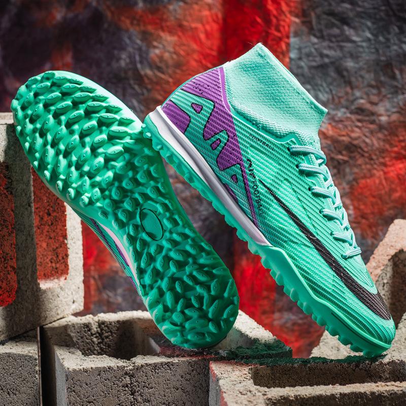 Foreign Trade New High-top Football Shoes Long Nail Football Shoes TF Broken Nail Training Shoes Football Falcon Men's