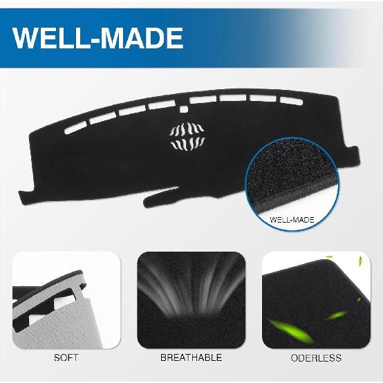 KUST Car Dashboard Cover Mat for Ford Explorer 2020-2024 Left Hand Driving Non-Slip Dashboard Mat Pad Interior for Ford Explorer Accessories Custom