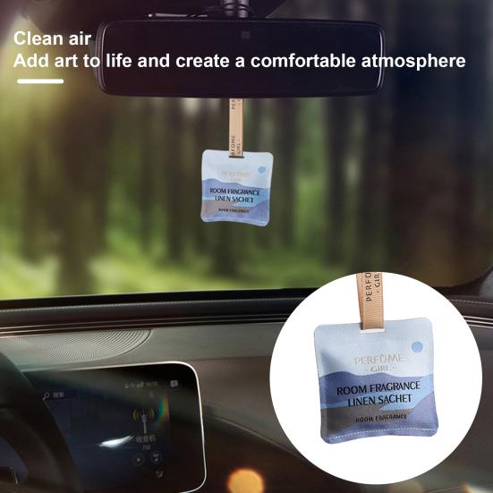 Car Hanging Scented Sachet Bag with Ribbon Magnetic Vent Clip Long Lasting Fragrance Air Purifying Drawer Closet Wardrobe Auto Air Freshener