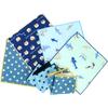 Детские мини-носовые платки Набор из 6 марлевых носовых платков с милыми узорами [кластер] Набор, Синий, [Сделано в Японии]