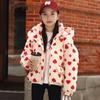 Winter Girls Love Fashion Hooded Down Jacket Girls Parent-child Down Jacket Floral Top Coat