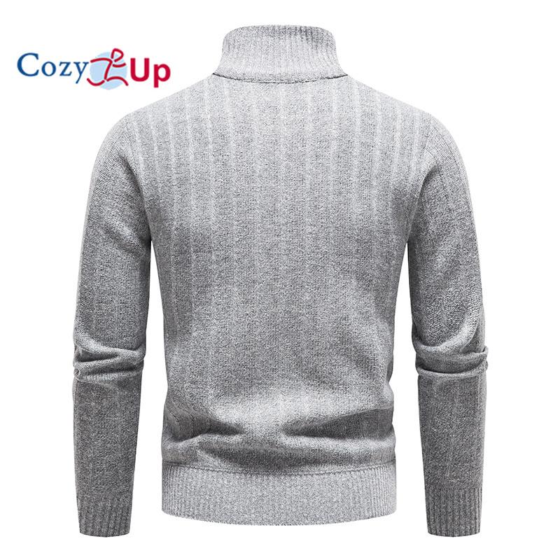 Cozy Up Новый свитер, мужской флисовый теплый пуловер с длинными рукавами и воротником-стойкой