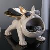 French Bulldog Figurine Key Storage Tray Big Mouth Sunglasses Dog Resin Statue Jewelry Trinket Keys Container Box Animal Desktop Decoration Ornament