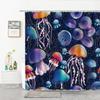 Jellyfish Shower Curtain Cute Funny and Beautiful Watercolor Ocean Wild Creature Printed Bathroom Curtain Home Decor with Hook