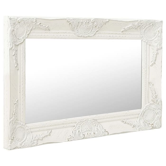 VidaXL Wall Mirror Baroque Style 60x40 Cm White 320328