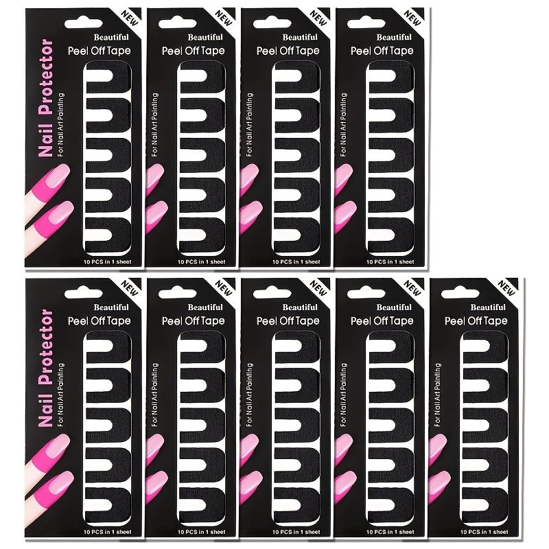 30/90-Piece U-Shaped Nail Protectors - Odorless vinyl nail protectors for stain-resistant manicures, nail art, and printing