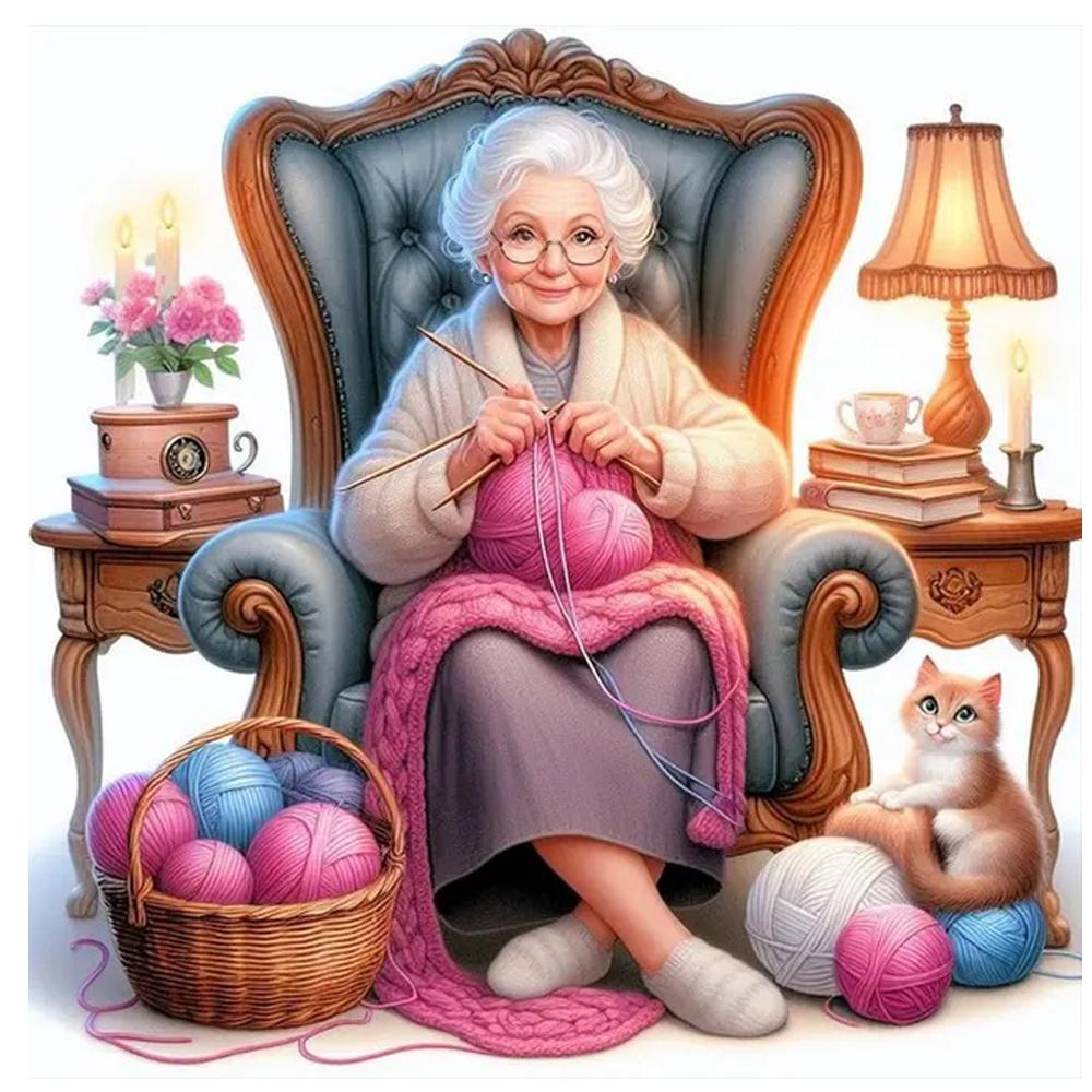 Weaving Granny Diy Diamond Painting New 2024 Beads Embroidery Mosaic Cute Grandma Full Diamond Cross Stitch Kits Home Decor