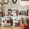 Christmas Sofa Decorative Cushion Cover Linen Printed Cushion Cover Home Living Room Bedroom Cushion