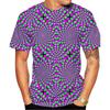 Optical Illusion Pattern T Shirt For Men Colorful 3D Printed Tees Summer Casual Short Sleeve Loose T-Shirts Unisex O-Neck Tops