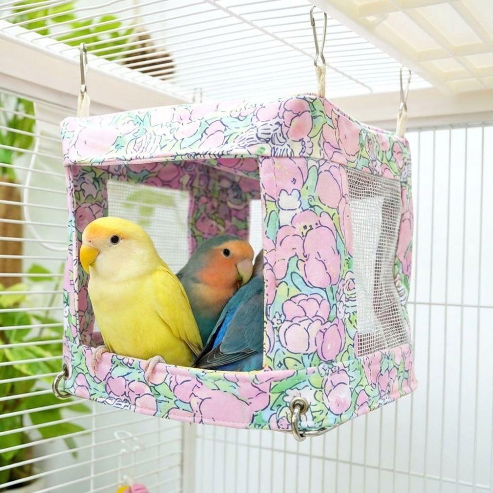 Breathable Mesh Bird Hanging Bed Bite Resistant Parrot House Multi-functional Bird Nest Sparrows