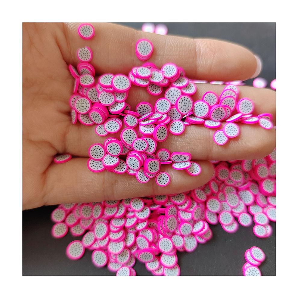 500g Dragon Fruit Slices Polymer Hot Clay Sprinkles Scrapbooking Nail Art Decoration DIY Slime Filling Accessories 5mm 10mm