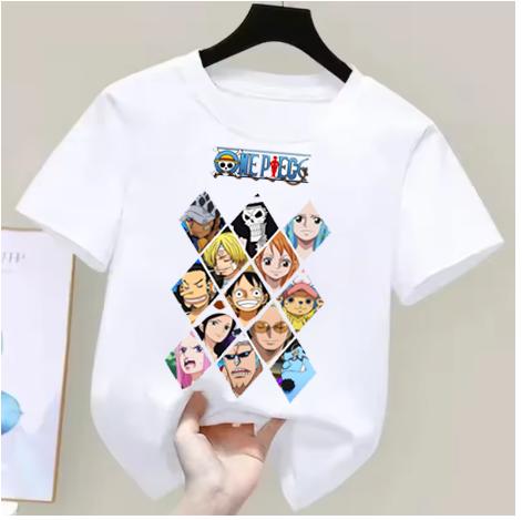 One Piece Boys and Girls Tshirt Summer Childrens Anime Tshirt Cute Clothes Fashion Cartoon Tshirt Birthday Gift Top