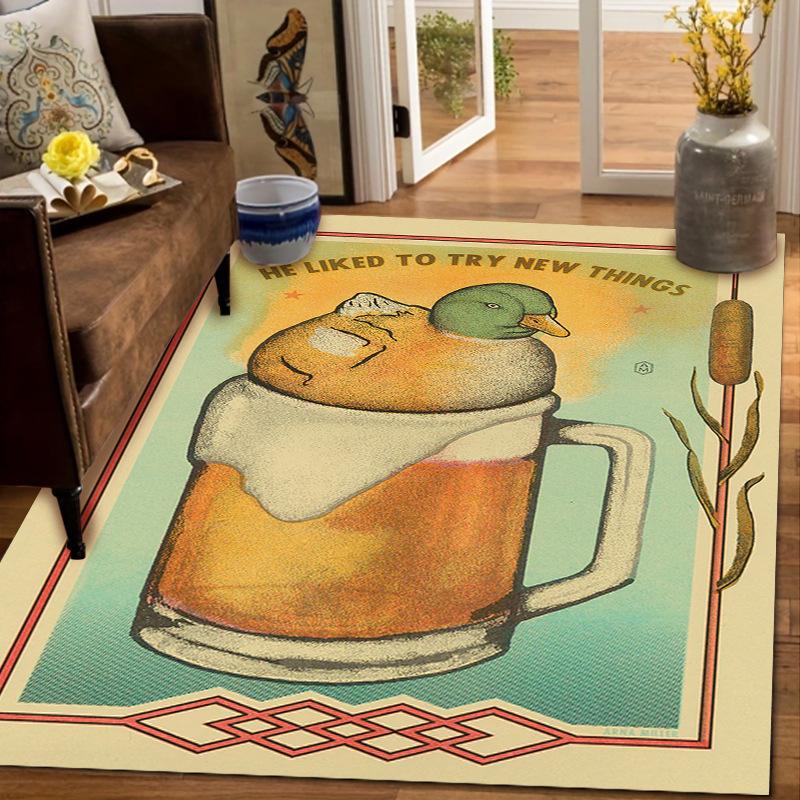 American Style Retro Animal Living Room Carpet Soft Room Decoration Aesthetic Bedroom Rug Easy Clean Foldable Cloakroom Mat