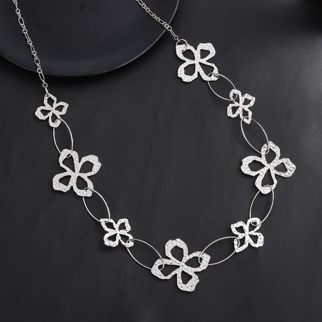 Эмалевый цвет полый геометрический цветок длинная подвеска, женская подвеска-ожерелье в форме сердца с высоким чувством универсальности