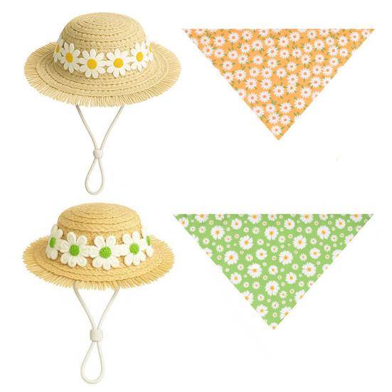 Пасторальный стиль Чепчик Гуся Треугольный шарф Цветочный узор Яркий цвет Костюм Гуся для крыльца Фермерский дом Фотореквизит