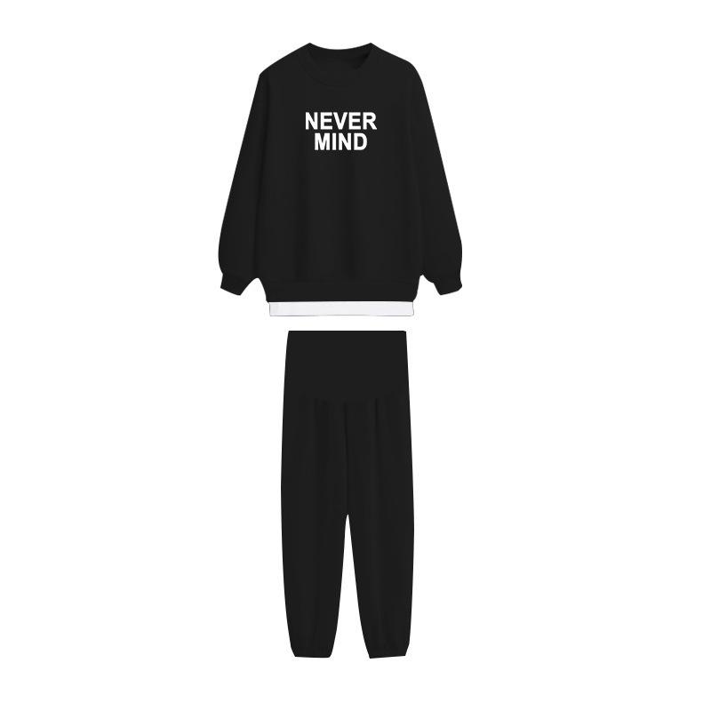 Модный комплект из двух предметов: свитшот для беременных - Стильная повседневная спортивная одежда для весны и осени 2025