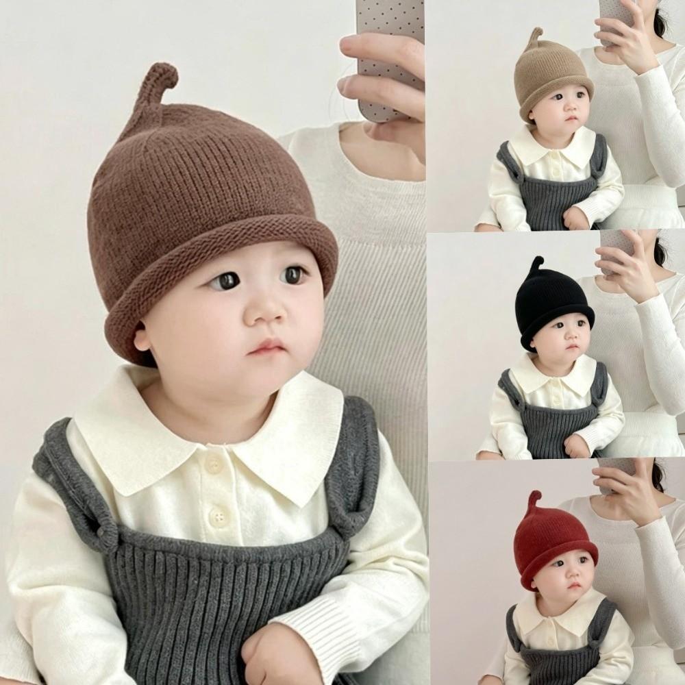 Soft Kids Winter Beanie Solid Color Toddler Cap Unisex Crochet Bonnet Outdoor Play