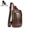 LAOSHIZI Brand 2024 Genuine Leather Men Messenger Bag Casual Crossbody Bag Fashion Men's Handbag Men Chest Bag Male Shoulder Bag