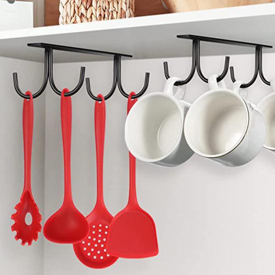 2 шт. подстаканник, простая установка под шкафом, крючки для кружек, экономия места, подвесные крючки для чашек для домашней кухни