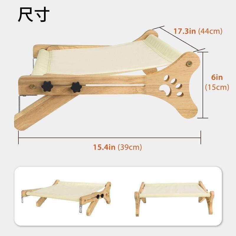 Spot-on Wholesale Wooden Wall-mounted cat Bed Hanging cat Bed for Window-side Use Hammock for Cats