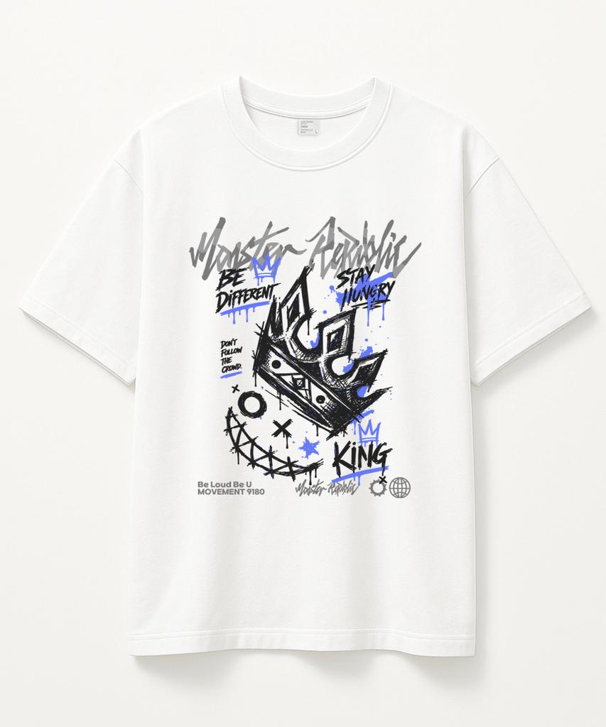 MONSTER REPUBLIC Футболка Crown Blue Белая_9180