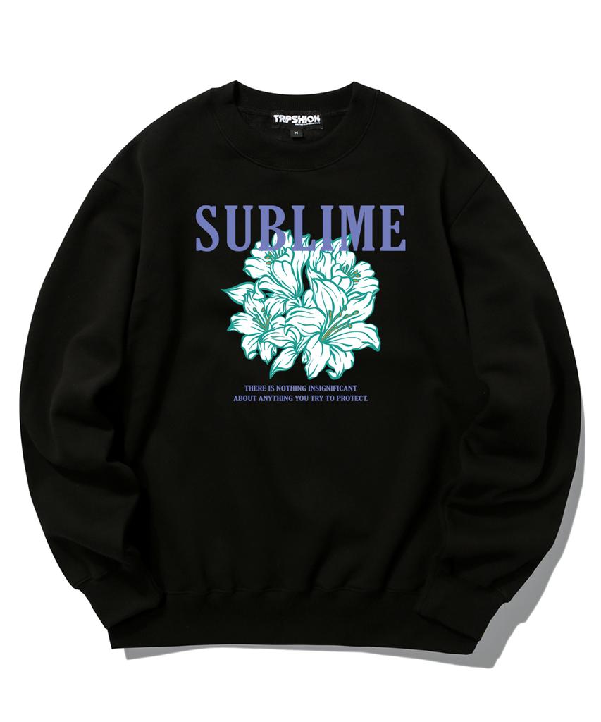 TRIPSHION Sublime Flower Logo Crew Neck - Black