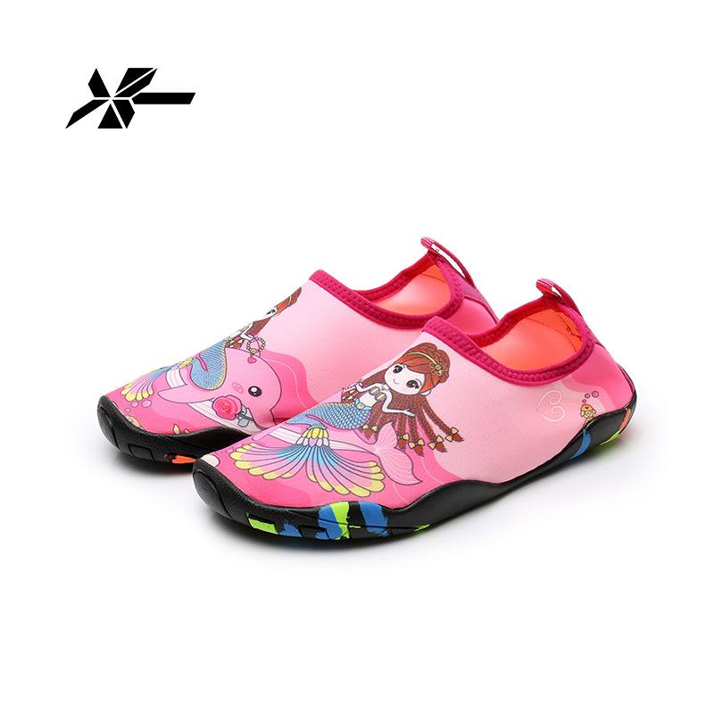 Детские ручьевые туфли пляжные туфли и носки wading shoes быстросохнущие дышащие для улицы пол дом кожа мягкое дно ловить море