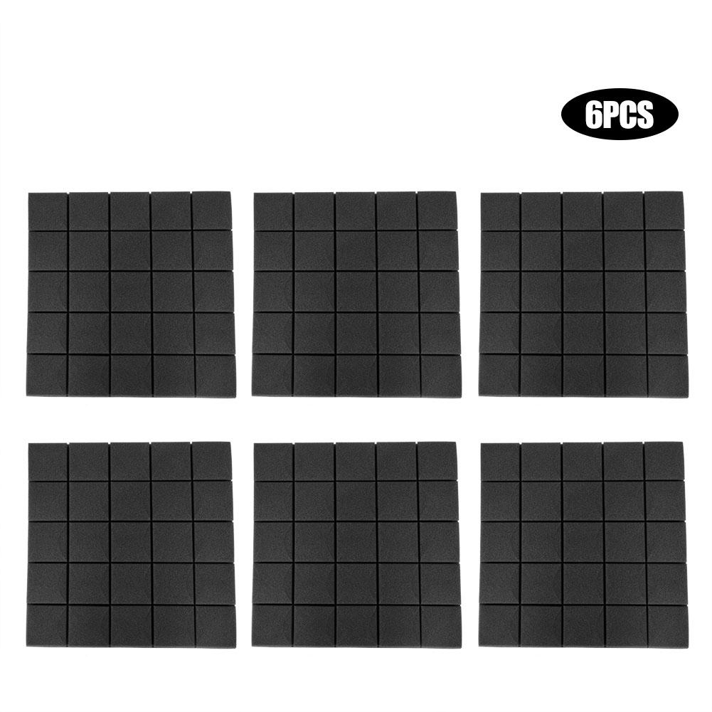 50*50*5см 6шт пенопластовые инженерные акустические панели студийная звукоизоляционная пена (черный)