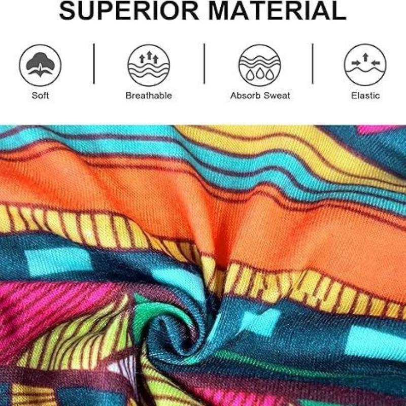 Hairband Bohemian Print Yoga Sports Headband Antiperspirant Sweat-Absorbent Elastic Cotton Headband Knotted Headband