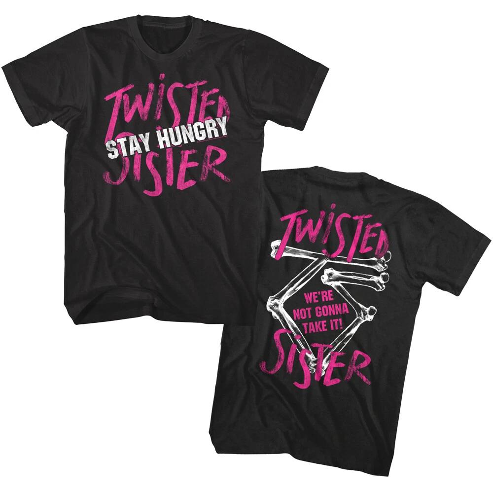 Twisted Sister Stay Hungry T Shirt We're Not Gonna Take It Glam Rock Band Men's and Women's Same Crew Neck Pure Cotton T-shirt