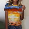 Новая женская уличная модная футболка Dreamy Star 3D Printed Short Sleeve Универсальный повседневный свободный топ с круглым вырезом Женская одежда