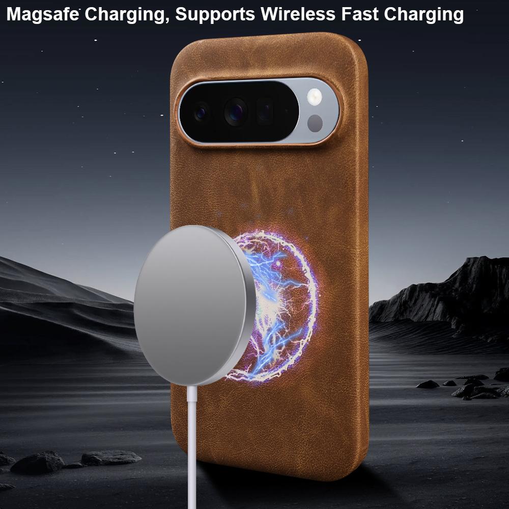 Для чехла Magsafe Для Google Pixel 10 Pro XL 10A 9 Pro XL 9A 8 Pro 8A 7A 6A 5A 5 6 7 Pro Премиальный кожаный чехол Задняя крышка телефона