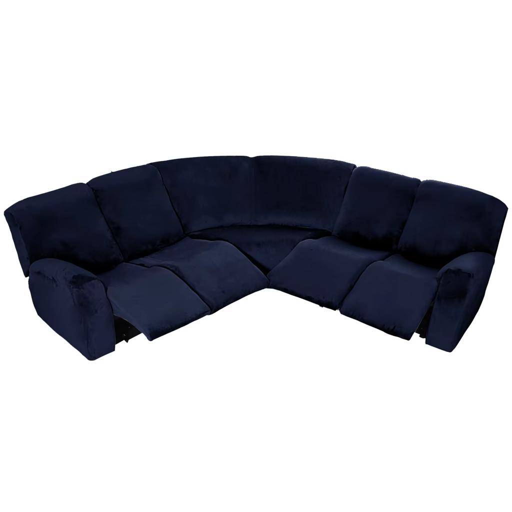 7-Piece L Shape Velvet Stretch Recliner Corner Sofa Covers for Sectional Sofa Set Reclining L Shape Sofa Slipcovers