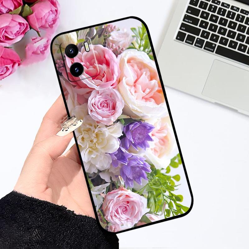 Для VIVO Y15s 4G Чехол Fundas V2139 Y15c Y15a Бабочки Цветы ТПУ Мягкий Силикон Тонкая Защитная Крышка Телефона Для Vivo Y15 4G Чехол Бампер