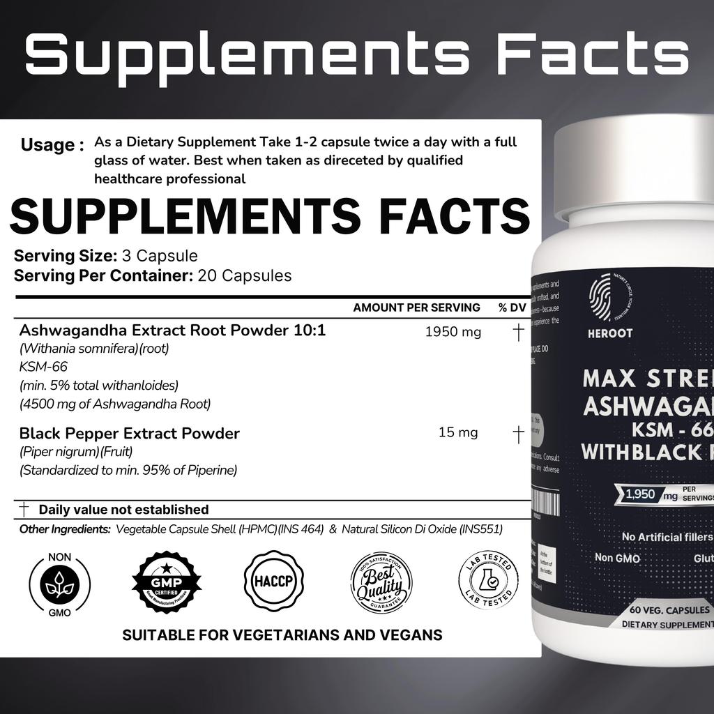 Immune Health Organic Spirulina Ashwagandha Energy Booster Strength & Stamina