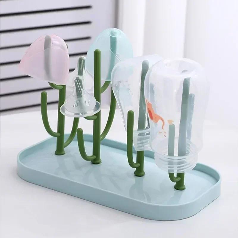 Multi Purpose Baby Bottle Drying Rack Eco-friendly Bottle Dryer Holder Removable Drinking Cup Baby Bottle Drying Rack with Tray