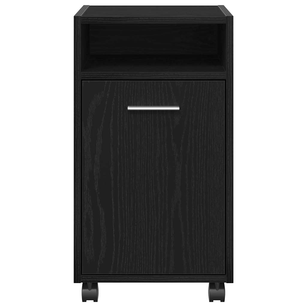 Mobile Side Cabinet in Black Oak Look 33 x 38 x 60 cm