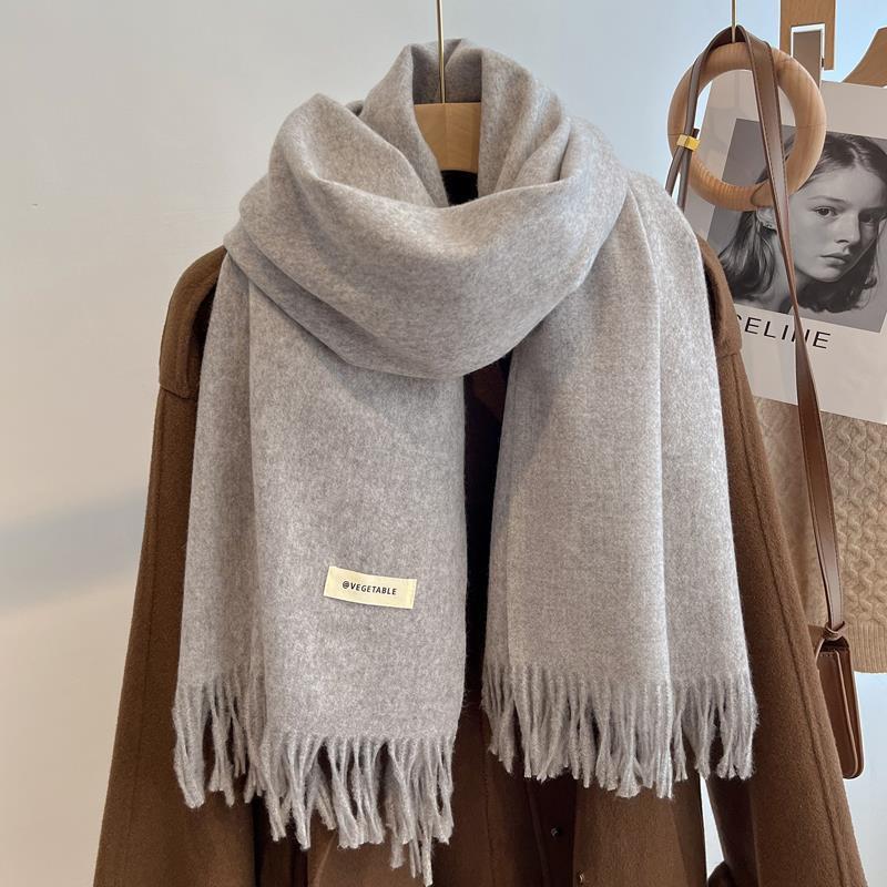 Winter Scarf For Women Long Warm Cashmere Scarves Hijab Solid Lady Shawl Wrap Female Pashmina Bandana Head Scarfs New