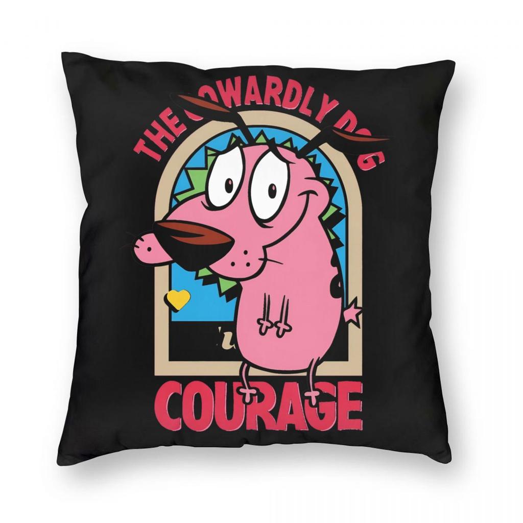CCourages Cowardly Dog Cute Pillowcase Soft Polyester Cushion Cover Decorations Throw Pillow Case Cover Seater Square Xcm