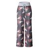 Women Ladies Summer Floral Prints Drawstring Wide Leg Pants Leggings