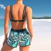 Women's Swimwear Tankini 2 Piece Swimsuit Green Patterned Leaves Print Vacation Bathing Suits