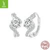 Wave 50 Cent Moissanite Ear Buckle Ladies, Pop Elegant S925 Sterling Silver Earrings