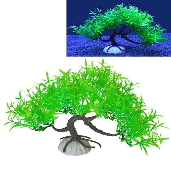 Искусственное водное растение, маленькое аквариумное дерево, реалистичное моделирование, пластиковые гидропонные долговечные украшения для водных растений